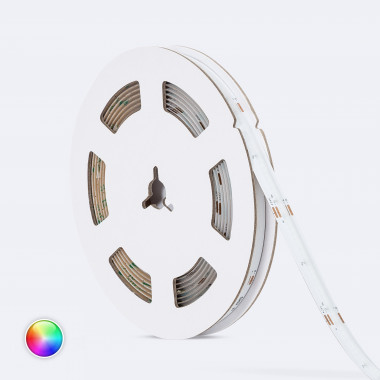 Striscia LED RGB 24V DC COB 420 LED/m 5m IP20 CRI90 Larghezza 10mm Taglio 5 cm