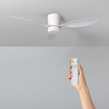 Weimar Silent Ceiling Fan with DC Motor for Outdoors in White 132cm