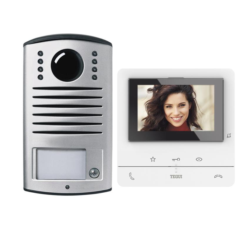 Product van Kit Video Intercom 1 Woning 2 Hilos Met Belpaneel  LINEA 2000 y Monitor Handsfree  CLASSE 100 Basis TEGUI 379011
