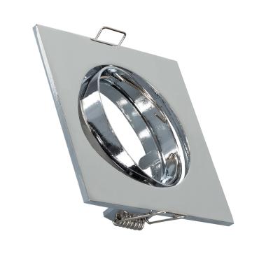 Portafaretto Downlight Quadrato Basculante per Lampadina LED GU10 / GU5.3 Foro Ø 72 mm