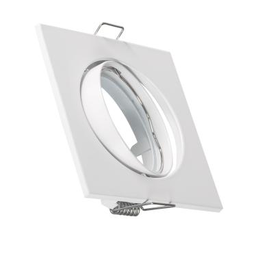 Portafaretto Downlight Quadrato Basculante per Lampadina LED GU10 / GU5.3 Foro Ø 72 mm