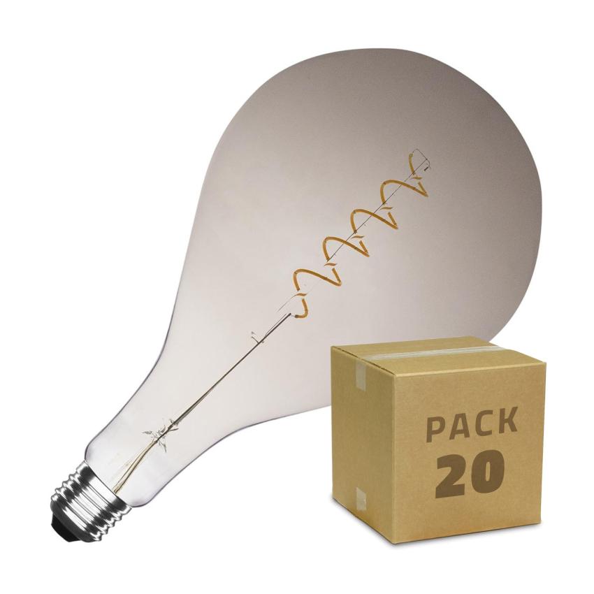 Produkt von 20er Pack LED-Glühbirnen E27 Dimmbar Filament Spiral Smoke PS165 4W Warmes Weiss