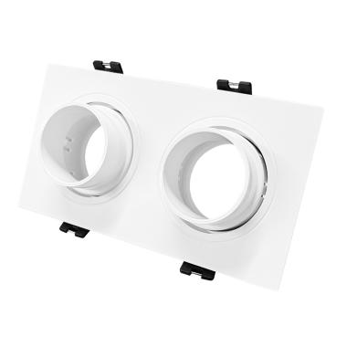 Downlight-Ring Quadratisch Schwenkbar mit niedrigem UGR für drei LED-Glühbirnen GU10 / GU5.3 Schnitt 75x150 mm Suefix