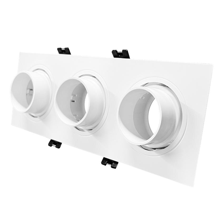 Produkt von Downlight-Ring Quadratisch Schwenkbar mit niedrigem UGR für drei LED-Glühbirnen GU10 / GU5.3 Schnitt 75x235 mm Suefix