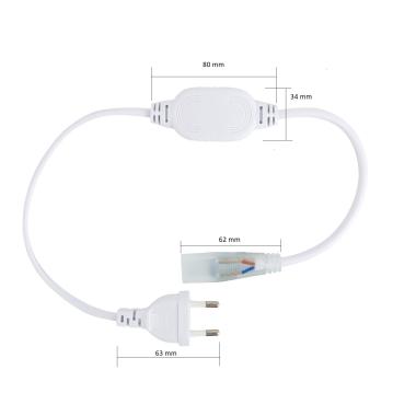 Product van Gelijkrichter Kabel voor LED Strip 220V AC IP65 In te korten om de 25/100cm