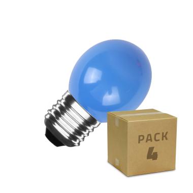 Pack 4 Lampadine LED E27 3W 300 lm G45 Blu