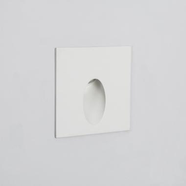 3W Ellis Square Recessed Outdoor Wall Light in White