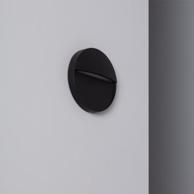 Jade 4W Black Round Aluminium LED Wall Lamp