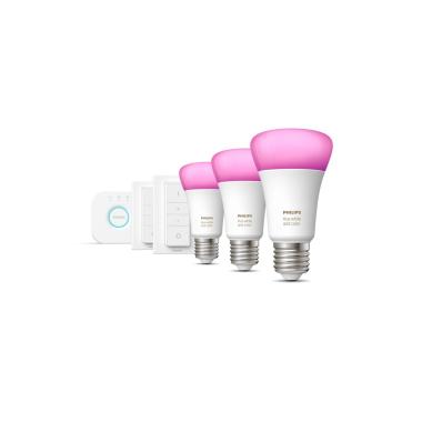 Kit Démarrage Ampoules LED Intelligentes E27 3x9W 806 lm PHILIPS Hue White