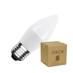 Product Pack of 5u E27 LED Bulbs 5W C37 400 lm