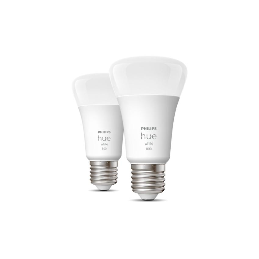 Product of Pack of 2 9W E27 A60 800 lm Smart LED Bulbs PHILIPS Hue White