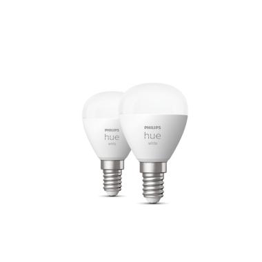 Pack of 2u E14 Smart LED Bulbs PHILIPS Hue White 5.7W P45 470 lm