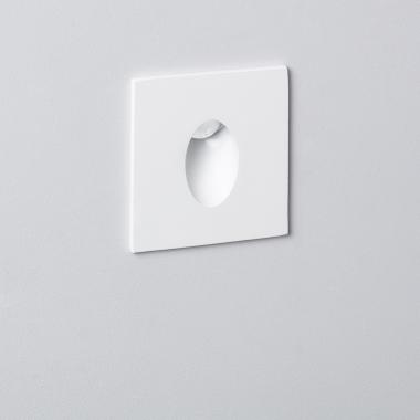 1W Adam Square Recessed Wall Spotlight in White