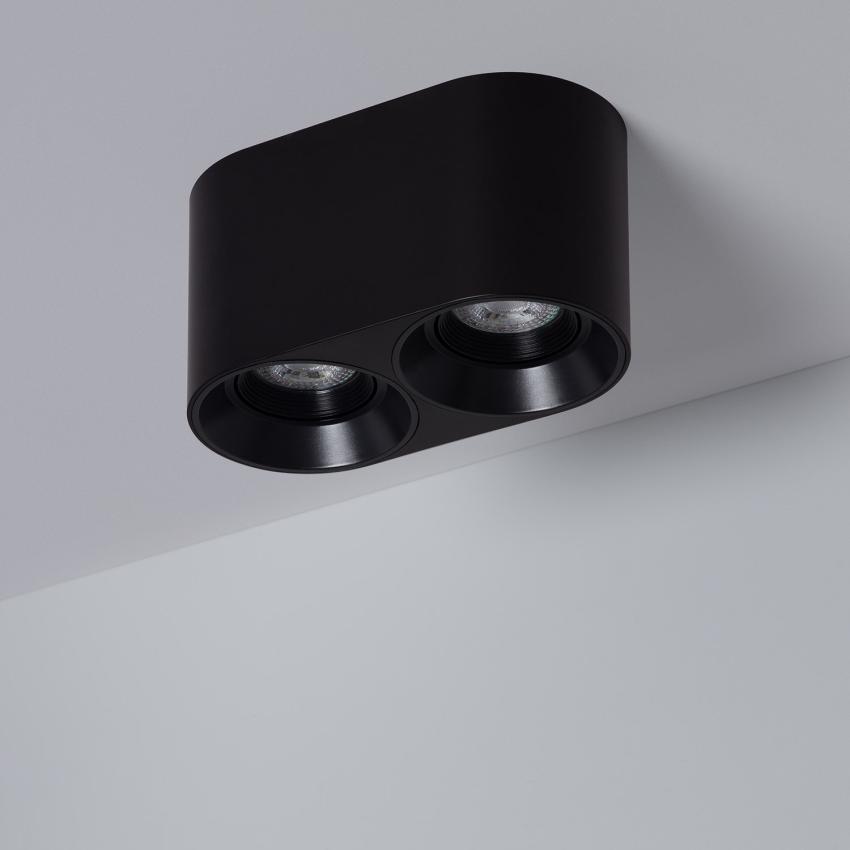 Product van Plafondlamp Dubbel  Zwart met GU10 lamp