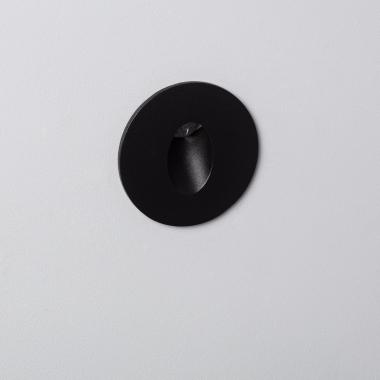 Nástěnné Orientační LED Svítidlo 1W Vestavné Kruhové Adam Černé