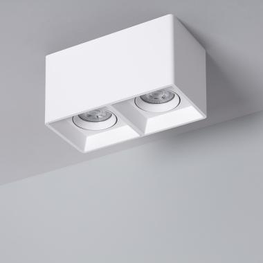 Space Square Double Ceiling Spotlight with GU10 Bulb in White