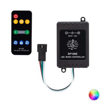 Controller Regolatore Musicale Striscia Led Rgbic Digitale Spi V Dc Con Telecomando Ir Ledkia