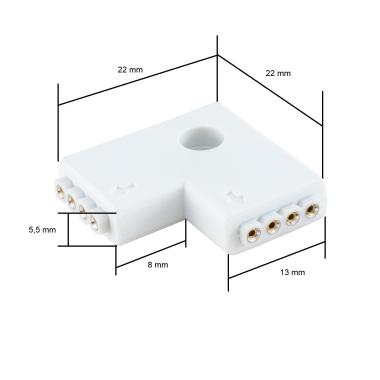 Product van L-type Connector voor RGB LED strips 12/24V