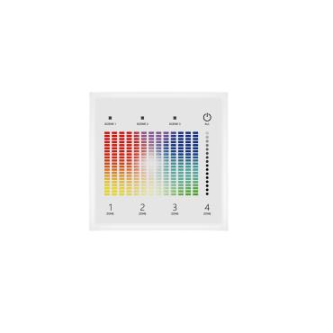 LEDKIA Regolatore Master DMX Touch RGBWW A 4 Zone – Pannello In Vetro Per Strip LED, Controllo Intuitivo Per Casa E Ufficio