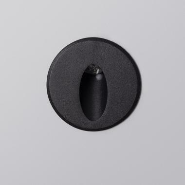 Wabi 3W Black Round Oval Aluminium Outdoor Step Light