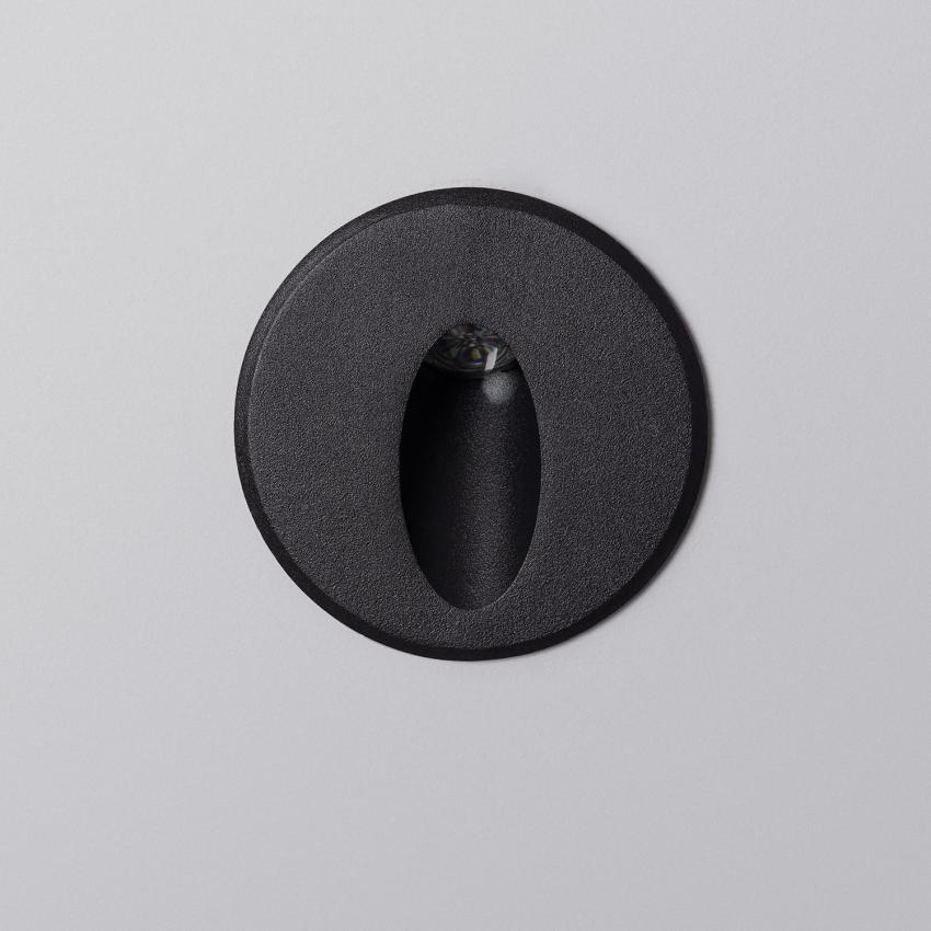 Produkt von LED-Wandleuchte Aussen 3W Einbau Rund Schwarz Oval Wabi