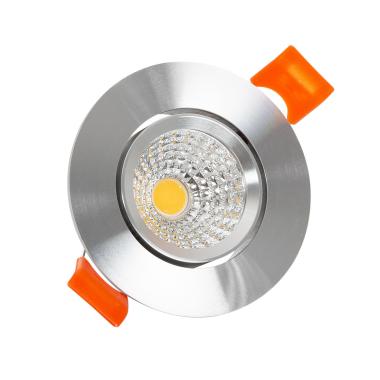 5W Round COB CRI90 LED Spotlight Ø 55 mm Cut-Out Silver
