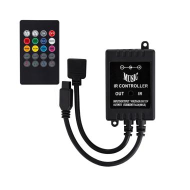 Musik-Controller Dimmbar LED-Streifen RGB 12V DC mit IR-Fernbedienung