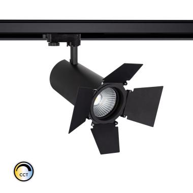 LED-Strahler New D'Angelo Schwarz 40W (CRI 90) CCT LIFUD Cinema für 3-Phasenstromschienen