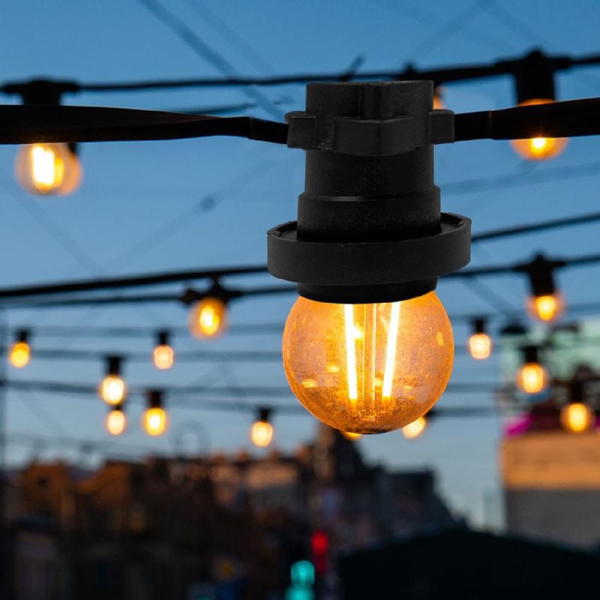 Produkt od Venkovní LED Světelná Girlanda - Řetěz s plochým kabelem a Objímkami E27 Na míru