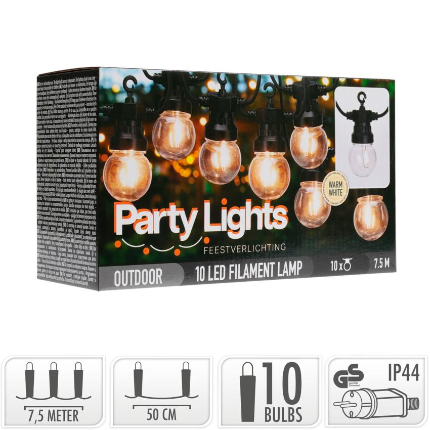 Produkt od 7,5m Venkovní LED Světelná Girlanda Calderona 10 Žárovek 