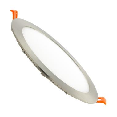 18W Round SuperSlim LED Downlight with Ø 205 mm Cut Out in Silver