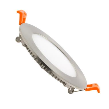 Pannello Downlight LED 6W Circolare SuperSlim Foro Ø 110 mm Argento