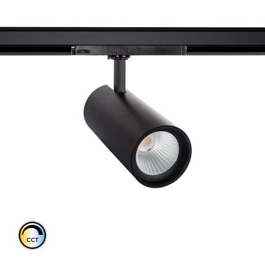 Spot LED New d'Angelo 40W Noir CCT CRI90 PHILIPS Xitanium pour Rail Triphasé (3 Allumages)