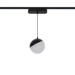 Product Magneet Rail Hanglamp LED  Enkelfase 25mm Super Slim 10W 48V CRI90 Zwart Ø100 mm