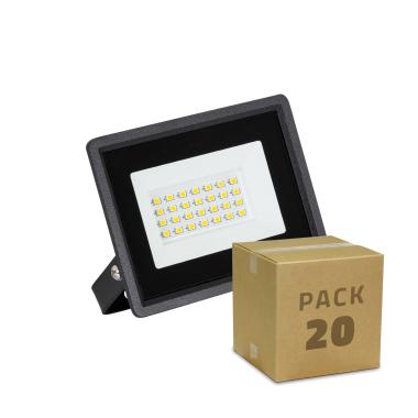 Pack 20st LED Schijnwerpers 20W 110lm/W IP65 Solid Koel Wit