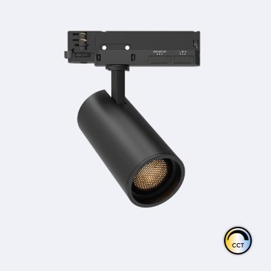 30W Fasano Anti-Glare CCT No Flicker DALI Dimmable Spotlight for Three Circuit Track in Black