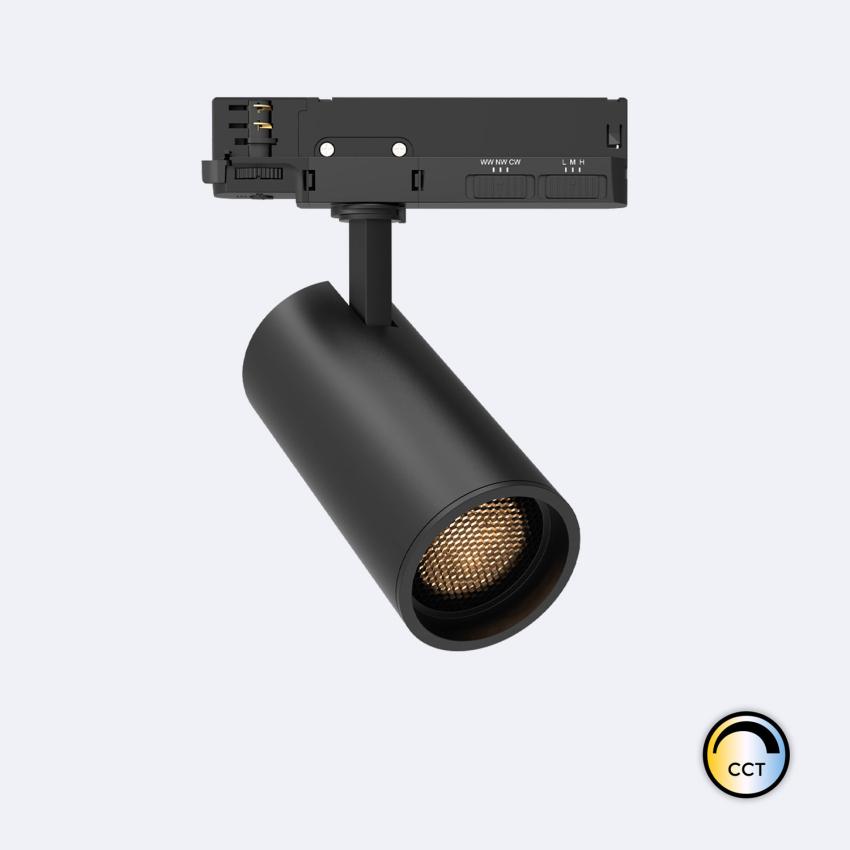 Product of 30W Fasano No Flicker CCT DALI Dimmable Anti-Glare LED Spotlight for Three Circuit Track in Black