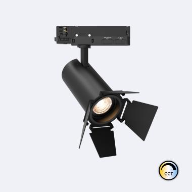 20W Fasano Cinema No Flicker Dimmable CCT LED Spotlight for Three Circuit Track in Black