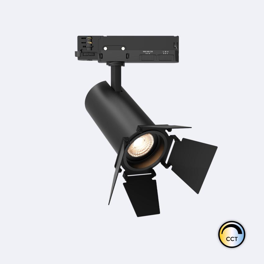 Product van LED Track Spot Driefasig 30W Fasano Cinema CCT No Flicker Dimbaar Zwart