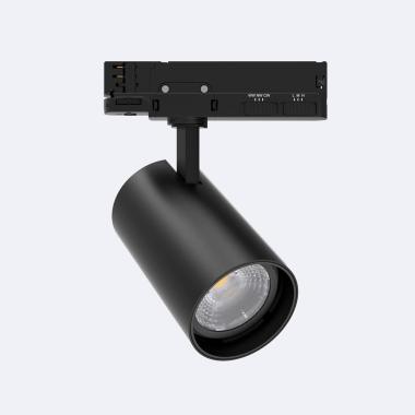 Spot LED Fasano 40W pour Rail Triphasé No Flicker Dimmable Noir