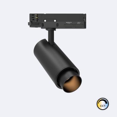 Produit de Spot LED Fasano 40W CCT Cylindre pour Rail Triphasé No Flicker Dimmable Noir