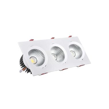 Spot LED Downlight Rectangulaire Triple New Madison 15W Coupe 255x75 mm