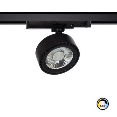 20W New Onuba CCT Selectable No Flicker CRI90 Three Phase LED Track Spotlight in Black UGR16