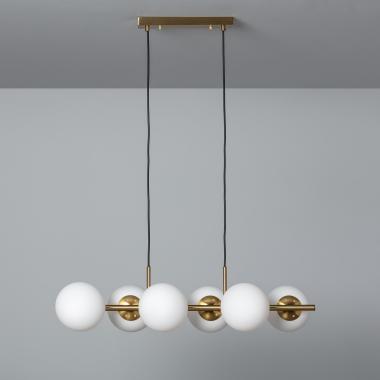 Suspension Métal et Verre Moonlight Brass 6 Spots