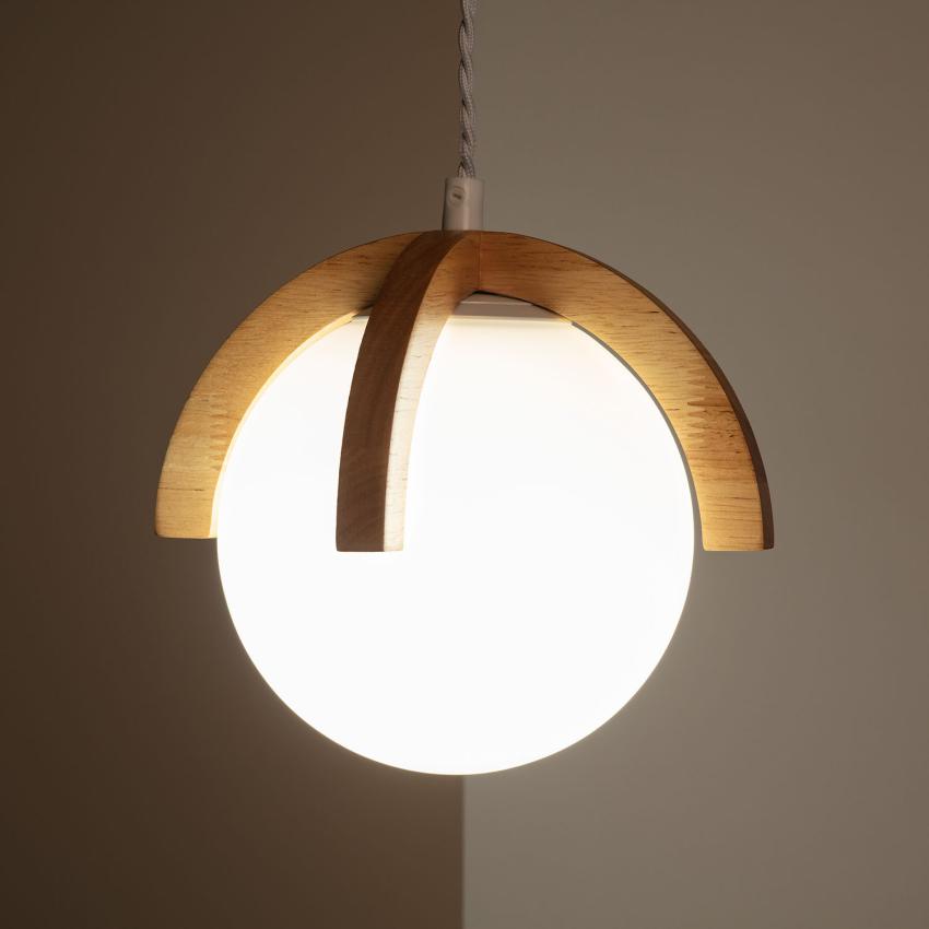 Product of Platon Wood & Glass Pendant Lamp