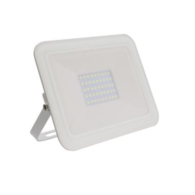 LED-Flutlichtstrahler 30W 120lm/W IP65 Slim Glas Weiss