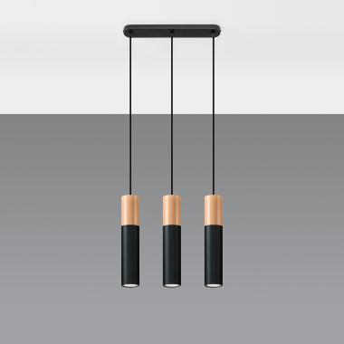 Pablo 3 Wooden Pendant Lamp SOLLUX