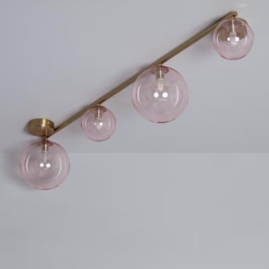 Lampadario in Metallo e Vetro Moonlight Brass 4 punti luce