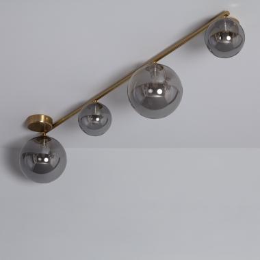 Lampadario in Metallo e Vetro Moonlight Brass 4 punti luce