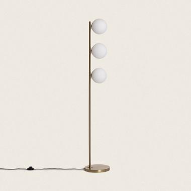 Staande lamp van Metaal en Glas Moonlight Brass 3 Spots